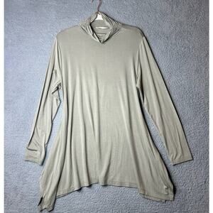 Soft Surroundings Top Womens PL Sage Green Long Sleeve Cowl‎ Drape Tunic Top